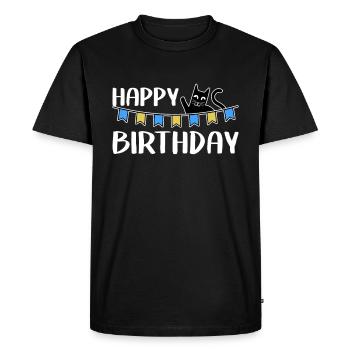 Happy Birthday anniversaire chat sort drôle doux - T-shirt Premium bio Homme - noir - Devant - Nico (187cm)