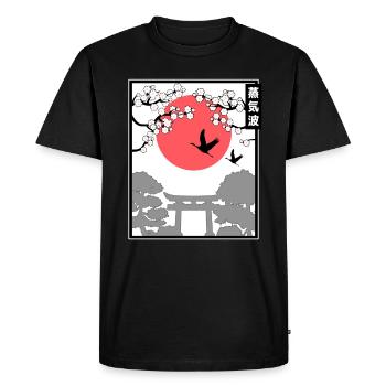 Art japonais du Japon Art du soleil japonais - T-shirt Premium bio Homme - noir - Devant - Nico (187cm)