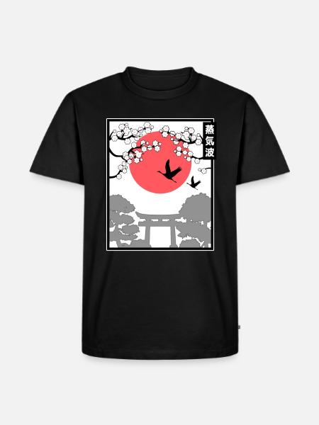 Japanese Japan Art Style Japanese sun art - Men's Premium Organic T-Shirt - black