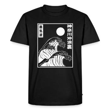Vaporwave Synthwave Retro Big Wave Japan Style Art - T-shirt Premium bio Homme - noir - Devant - Nico (187cm)