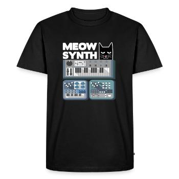 Modular analog synthesizer cat cats saying - Men's Premium Organic T-Shirt - black - Front - Nico (187cm)