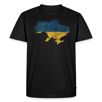 Ukraine - National border in national flag - Men's Premium Organic T-Shirt - black - Front - Nico (187cm)