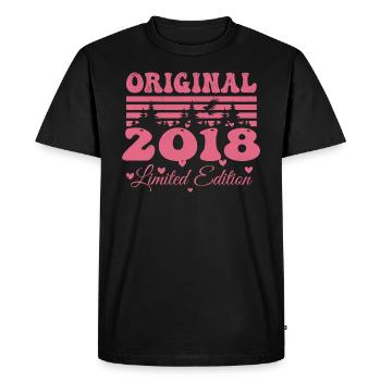 Cadeau 6e Anniversaire 2018 Femme | Né en 2018 - T-shirt Premium bio Homme - noir - Devant - Nico (187cm)