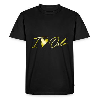 J’aime Oslo - T-shirt Premium bio Homme - noir - Devant - Nico (187cm)