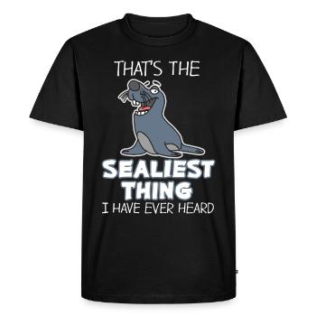 seal - Men's Premium Organic T-Shirt - black - Front - Nico (187cm)