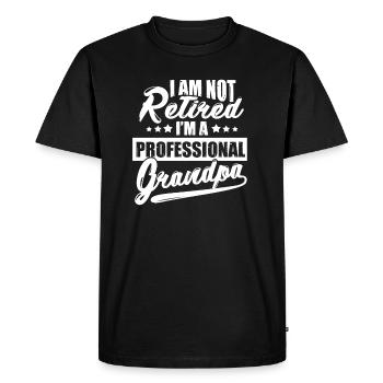 Don grand-père retraité retraité - T-shirt Premium bio Homme - noir - Devant - Nico (187cm)