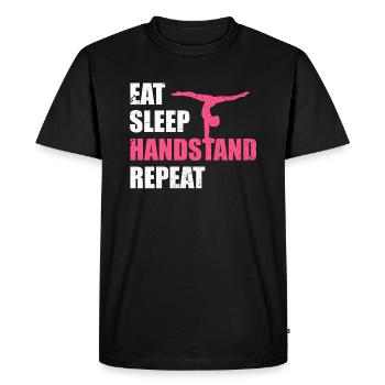 handstand - Men's Premium Organic T-Shirt - black - Front - Nico (187cm)