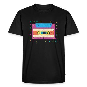 cassette - T-shirt Premium bio Homme - noir - Devant - Nico (187cm)