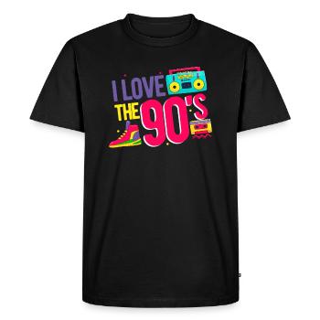 90 - T-shirt Premium bio Homme - noir - Devant - Nico (187cm)