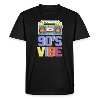 Cadeau de cassette ghettoblaster des années 90 - T-shirt Premium bio Homme - noir - Devant - Nico (187cm)