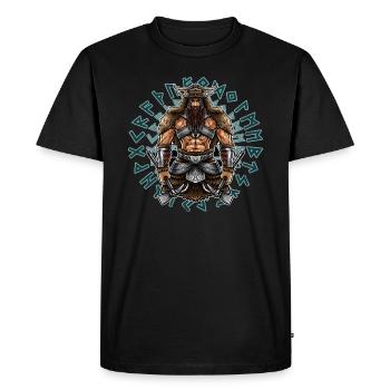 Berserker nordique | Guerriers Vikings Valhalla - T-shirt Premium bio Homme - noir - Devant - Nico (187cm)