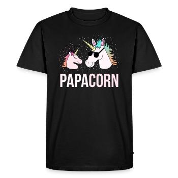 Dad Unicorn Father Child Daughter Funny Gift - Men's Premium Organic T-Shirt - black - Front - Nico (187cm)