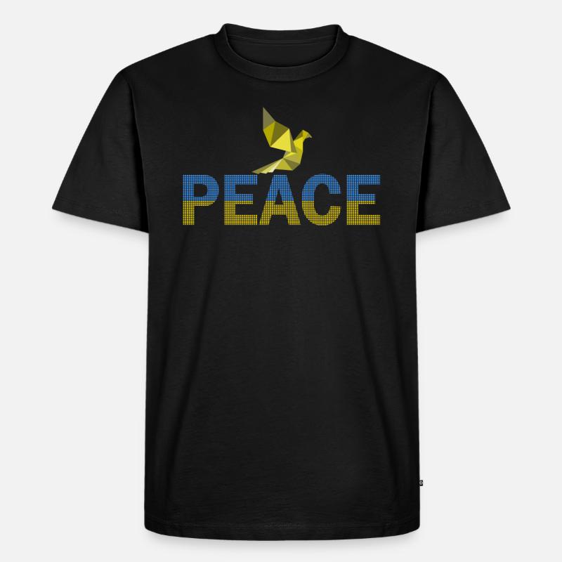 Peace Dove Dot Design - Männer Premium Bio T-Shirt - Schwarz