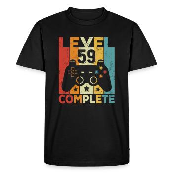 Level 59 Complete Birthday 59 Years Man Woman - Men's Premium Organic T-Shirt - black - Front - Nico (187cm)