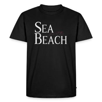 Mer à la plage - T-shirt Premium bio Homme - noir - Devant - Nico (187cm)