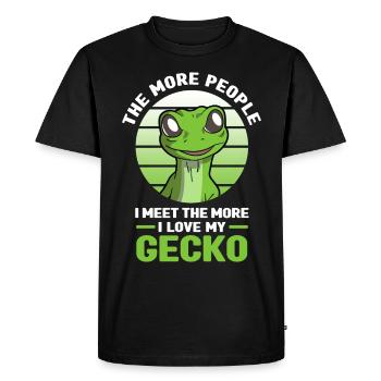 Amateur de gecko | Geckos Reptiles Animaux Cadeaux - T-shirt Premium bio Homme - noir - Devant - Nico (187cm)