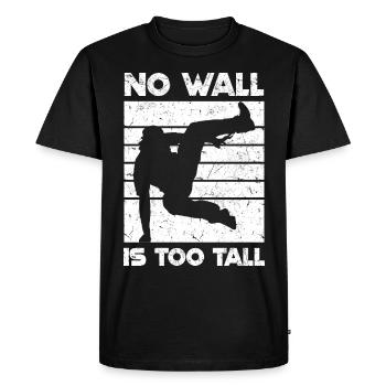 Dictons de Parkour | Idées cadeaux de sports freerunning - T-shirt Premium bio Homme - noir - Devant - Nico (187cm)