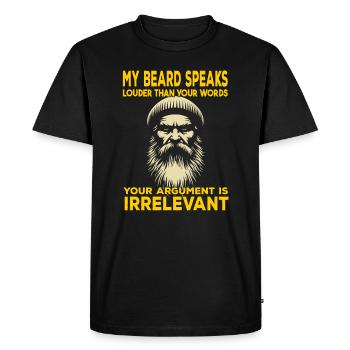 Ma barbe parle plus fort que tes mots. - T-shirt Premium bio Homme - noir - Devant - Nico (187cm)