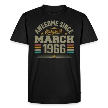 Mars 1966 Anniversaire Idée Cadeau Vintage 1966 - T-shirt Premium bio Homme - noir - Devant - Nico (187cm)
