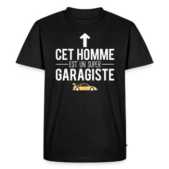 Cet homme est un super garagiste mécanicien humour - T-shirt Premium bio Homme - noir - Devant - Nico (187cm)