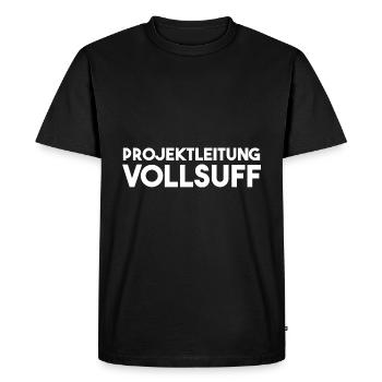 Projektleitung Vollsuff - Männer Premium Bio T-Shirt - Schwarz - Vorne - Nico (187cm)