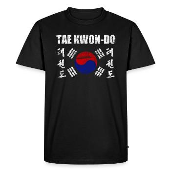 Tae Kwon Do Taekwondo Martial Art Korea Vintage - Men's Premium Organic T-Shirt - black - Front - Nico (187cm)
