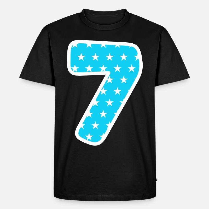 Zahl 7 - Männer Premium Bio T-Shirt - Schwarz