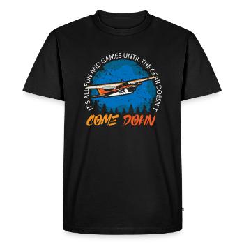 Pilote Capitaine Pilote Planeur - T-shirt Premium bio Homme - noir - Devant - Nico (187cm)