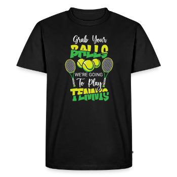 Joueur de tennis présent Tennis Club Coach Sport - T-shirt Premium bio Homme - noir - Devant - Nico (187cm)