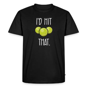 Joueur de tennis présent Tennis Club Coach Sport - T-shirt Premium bio Homme - noir - Devant - Nico (187cm)