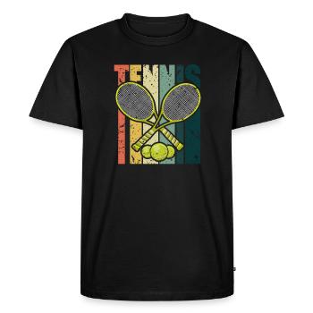 Joueur de tennis présent Tennis Club Coach Sport - T-shirt Premium bio Homme - noir - Devant - Nico (187cm)