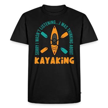 Penser au kayak Sports de kayak en eau vive - T-shirt Premium bio Homme - noir - Devant - Nico (187cm)