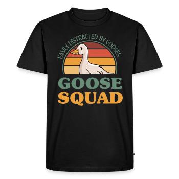 Goose Squad Cute Geese Bird Nature Wildlife - Men's Premium Organic T-Shirt - black - Front - Nico (187cm)