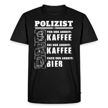 Mon quotidien de policier - T-shirt Premium bio Homme - noir - Devant - Nico (187cm)