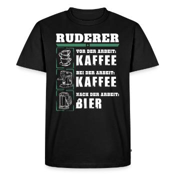 My daily routine as a rower - Men's Premium Organic T-Shirt - black - Front - Nico (187cm)