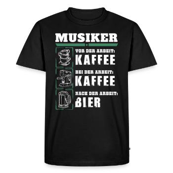Mon quotidien de musicien - T-shirt Premium bio Homme - noir - Devant - Nico (187cm)