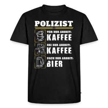 Mon quotidien de policier - T-shirt Premium bio Homme - noir - Devant - Nico (187cm)