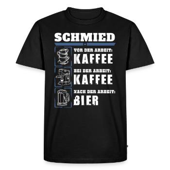 My daily routine as a blacksmith - Men's Premium Organic T-Shirt - black - Front - Nico (187cm)