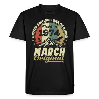 Cadeau D'anniversaire Mars 1974 Édition Limitée - T-shirt Premium bio Homme - noir - Devant - Nico (187cm)