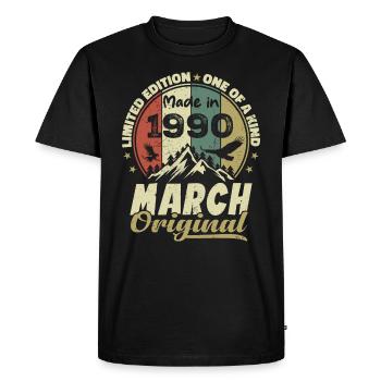 Cadeau D'anniversaire Mars 1990 Édition Limitée - T-shirt Premium bio Homme - noir - Devant - Nico (187cm)