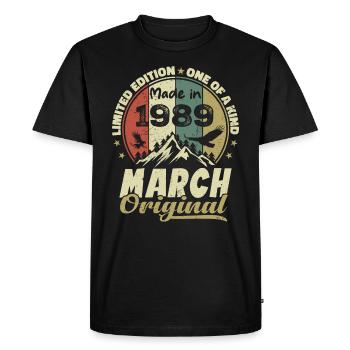 Cadeau D'anniversaire Mars 1989 Édition Limitée - T-shirt Premium bio Homme - noir - Devant - Nico (187cm)