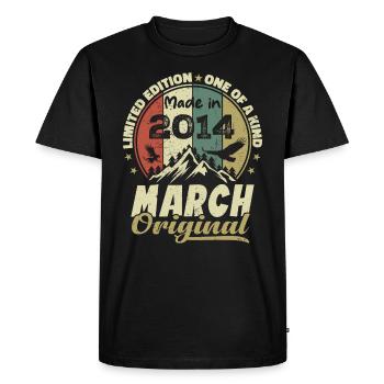 Cadeau D'anniversaire Mars 2014 Édition Limitée - T-shirt Premium bio Homme - noir - Devant - Nico (187cm)