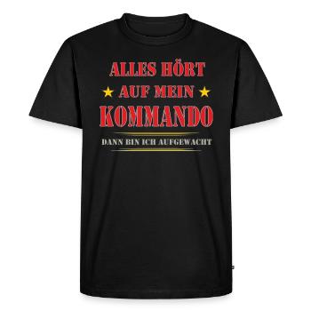MY COMMAND - Men's Premium Organic T-Shirt - black - Front - Nico (187cm)