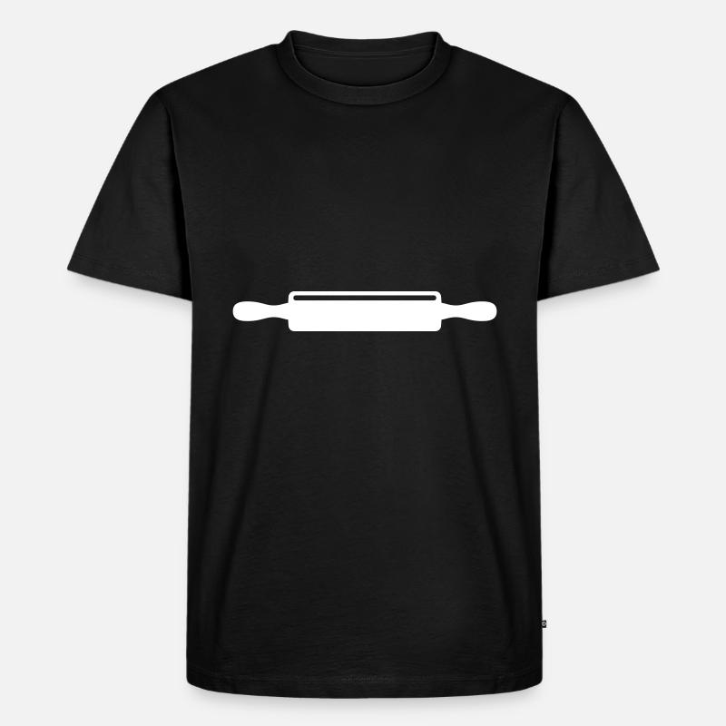 Küchenrolle Nudelholz - Männer Premium Bio T-Shirt - Schwarz