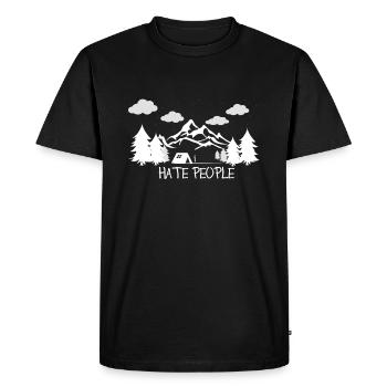 I hate people - I love the nature - Men's Premium Organic T-Shirt - black - Front - Nico (187cm)