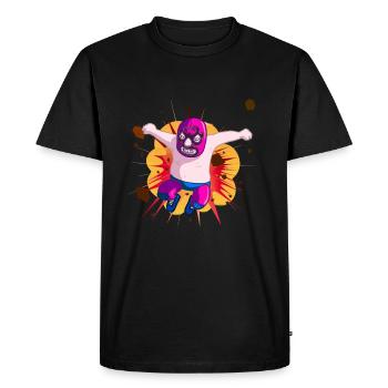 "Wrestler" - Men's Premium Organic T-Shirt - black - Front - Nico (187cm)