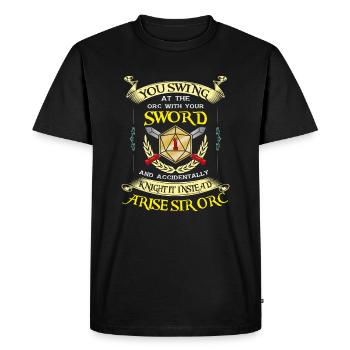 Jeu de rôle sur table RPG D20 Maître de jeu de société - T-shirt Premium bio Homme - noir - Devant - Nico (187cm)