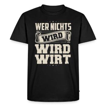 Qui ne sera pas un T-shirt de l’auberge - T-shirt Premium bio Homme - noir - Devant - Nico (187cm)