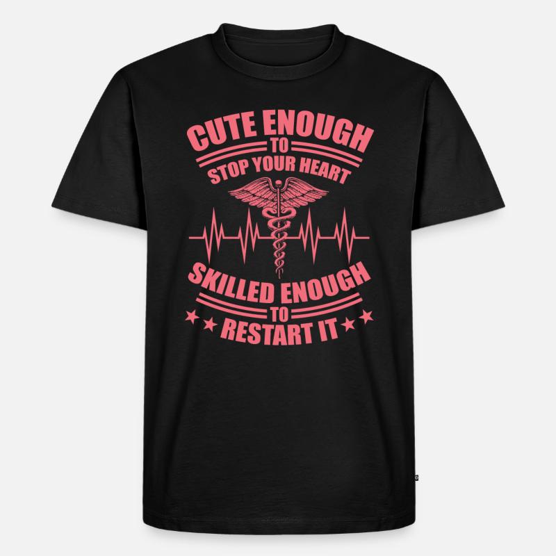 Hübsche Krankenschwester MFA Geschenk - Männer Premium Bio T-Shirt - Schwarz