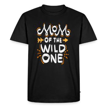 Mom Of The Wild One Gift - Men's Premium Organic T-Shirt - black - Front - Nico (187cm)